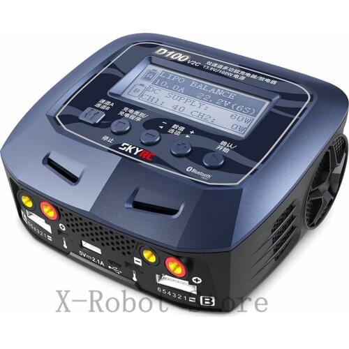 SKYRC D100 V2 Smart Charger Balanced Lithium Ni-MH AC/DC, LiPo 1-6s 2x100W for multi-rotor drones