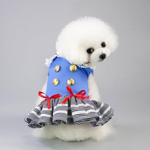 Spring and Autumn Princess Skir Casual Fashion Pet Dog Cat Dress Cotton Breathable New Apparel