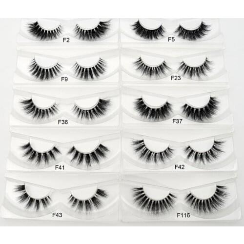 Visofree 3D mink lashes cruelty-free Medium volume Transparent band fake lashes Hand Made Full Strip False Eyelashes F205