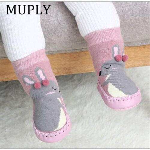 Toddler Indoor Sock Shoes Newborn Baby Socks Winter Thick Terry Cotton Baby Girl Sock With Rubber Soles Infant Animal Funny Sock