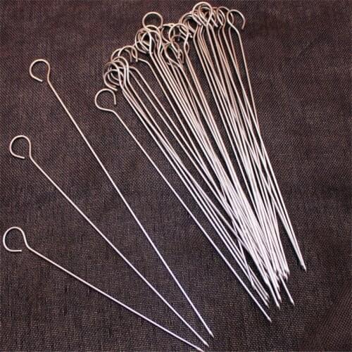 10pcs meat goose Round Roast Skewers Stick Stainless Steel BBQ Needle Barbeque Skewers Kitchen Utensils Outdoor Camping Picnic