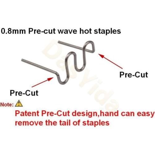 100 pcs 0.8mm Pre-Cut S Wave Staples for Hot Stapler Plastic Repair Bumper Bodywork/Plastic Soldering/plastic hot welding staple