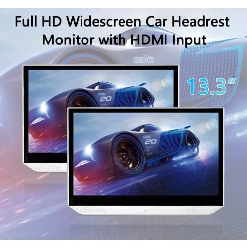 Headrest display Monitor Android 9.0 12V HDMI Car TV Player 13.3 inch Touch Screen BT Bluetooth USB Video FHD 1080P Mirror link