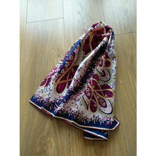 2019 new arrival fashion colorful pattern 100% silk scarf 90*90 cm square shawl twill wrap for women free shipping