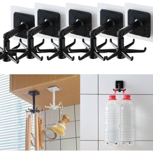 360°Rotatable Strong Self Adhesive Door Wall Hangers Hook Suction Heavy Load Rack Cup Sucker For Home Kitchen Bathroom Wall Hook