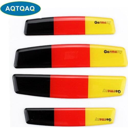 4Pcs/Set Auto Car Door Edge Guard Germany Flag Guards Buffer Trim Molding Protection Strip Scratch Protector