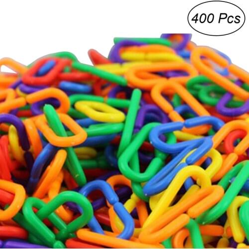 400pcs Plastic C-clips Hooks Chain Links C-links Kids Educational Toy Rat Parrot Bird Toy Parts