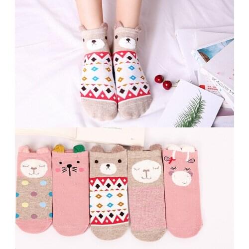 5 Pcs/set 3d Printed Soft Cotton Children Socks Cute Cartoon Unicorn Socks for Children Boy Girls Kids