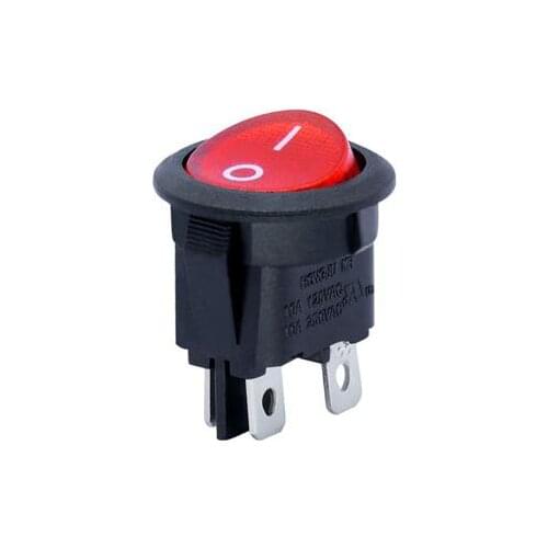 5 pieces of 10 KCD1 SPST 224N 23mm 4-pin 250V 6A round boat shape with light switch snap-in ON OFF rocker position switch