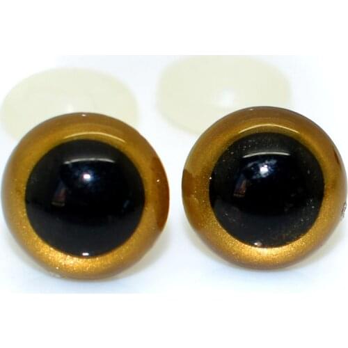 50pcs 16mm Plastic Safety Eyes Gold Colors for Amigurumi or crochet doll Animal Puppet Making