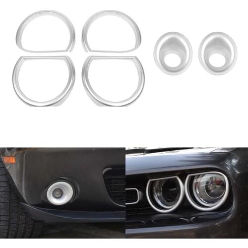 6Pcs/set Car Front Light Fog Lamp Decoration Cover Trim Styling Moldings For Dodge Challenger 2015+ Exterior Car Accessories