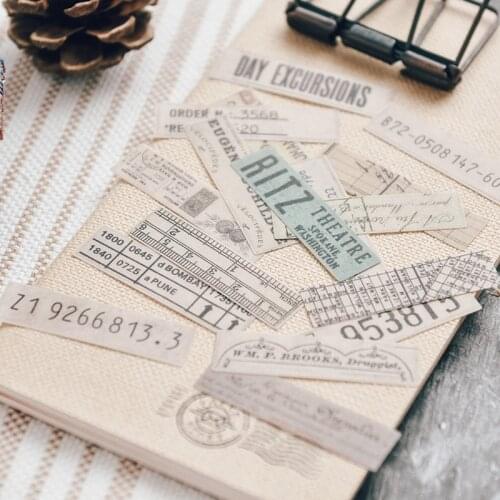 70Pcs Retro Phrase Junk Journal Ephemera Vintage Stickers Decorative Label Craft Album Aesthetic Sticker Scrapbooking Material