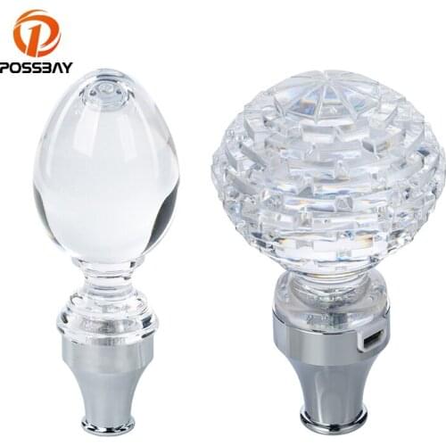 Car Acrylic Colorful Manual Transmission Without Lock Button Stick Gear Knob Lever Shifter Adapters USB Cable Replacement Parts