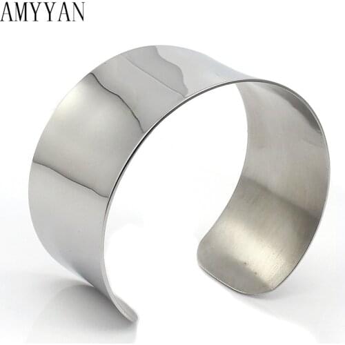 Top Quality Open Cuff Bracelet Fashion Stainless Steel Ethnic Bracelet Bangles High Polished Wide Cuff Bangle Jewelry Bracelet