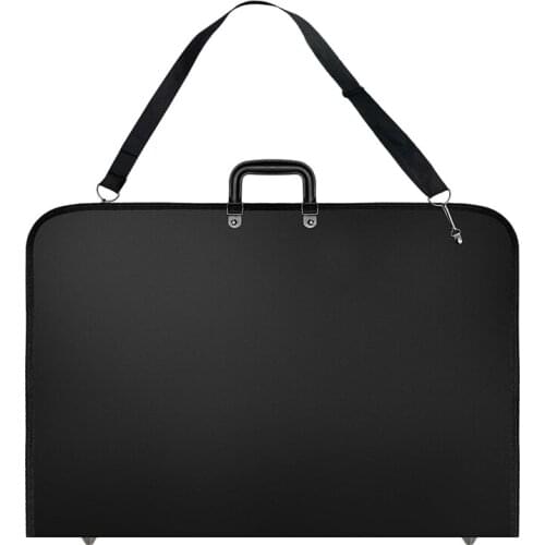 Black Art Portfolio Case Artist Carrying Case Artist Portfolios Case with Shoulder Strap (19X14.7X1.5 Inches)