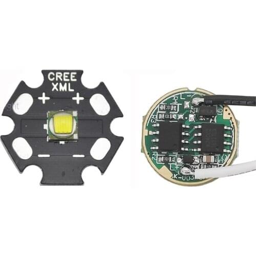 CREE Single-die XM-L T6 10W White LED Light Emitter Bulb 20mm PCB + DC3.7V Driver