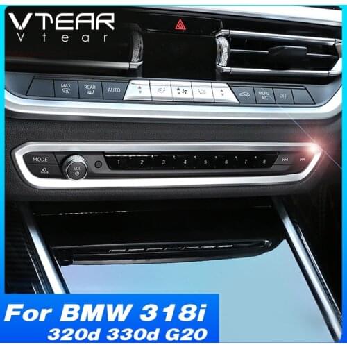 Vtear Headlights Button Cover Interior Protection Accessories Central Control Switch Trim For BMW 318i 320d 330d G20 2020-2021