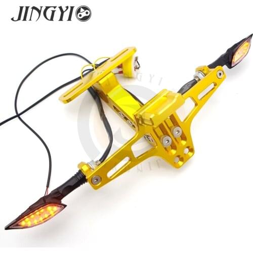 CNC Motorcycle License Plate Holder&Turn Signal Light for Fazer Fz6 Vespa Px Honda Cbf Xmax 300 Suzuki Sv 650 Msx #EJ388