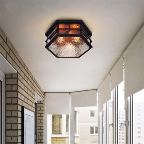 Designer American Country Retro Ceiling Lights Living Room Balcony Room Aisle Hall Bedroom Iron Loft Ceiling Lamps Deco Fixtures