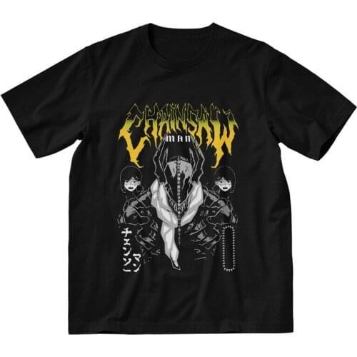 Male Chainsaw Man Warrior Denji T-Shirt Streetwear Anime Manga Tshirt Short Sleeve Cool T Shirt Homme Cotton Tee Clothing