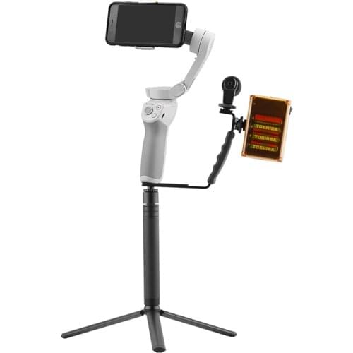 L Shaped Handle Holder for DJI OM 4 for Osmo Mobile 3 2 Stabilizer Tripod Extension Rod LED Video Light Mount Microphone Bracket