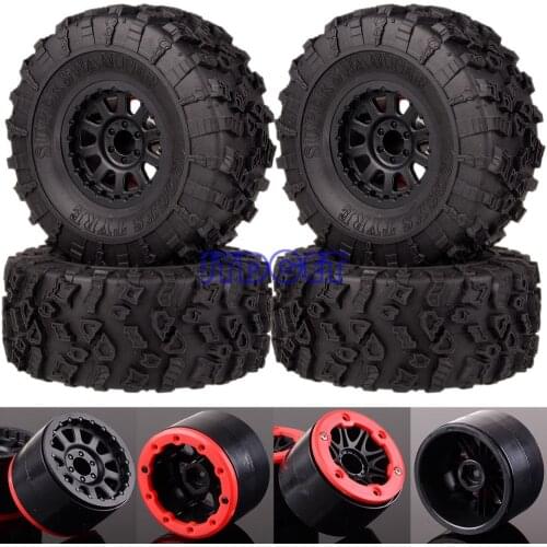 4P 2.2" Beadlock Wheel Rim & 132mm Tyre Tires Climbing Rock Crawler For 1/10 HSP Redcat Axial RC Truck Buggy