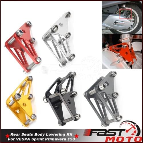 For Vespa Sprint 150 Primavera 150 CNC Motorcycle Rear Seat Lowering Kit Body Lower Bracket Link Lowering Bracket Kit Decoration