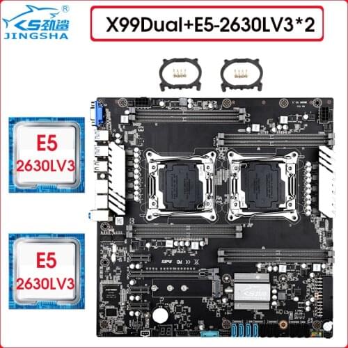 JINGSHA X99 dual motherboard set with 2pcs XEON E5 2630lv3 six-core ProcessorSupport MAX 2400MHz 8-Channel LGA 2011 V4 CPU