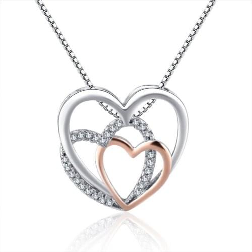 Creative Womens Necklaces Jewelry 925 Silver Jewelry with Cubic Zirconia Wedding Party Necklace Pendant for Female Gift
