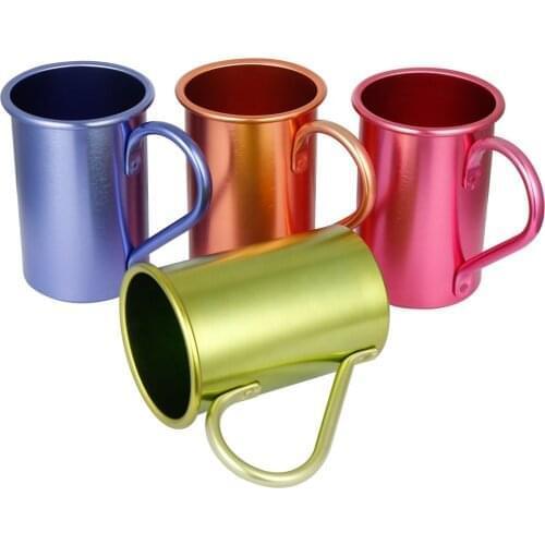 QUEENBAR Outdoor Travel Mug Aluminum Mugs Drinking Beer Coffee Tea Handle Cup Durable Handle Design Portable Tumbler Cup