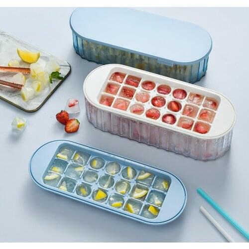 Kitchen Accessories Silicone Ice Mould With Cover Double Layer Multiple Styles Ice Cube Tray DIY Fruit Ice Cubes Bar Accessories