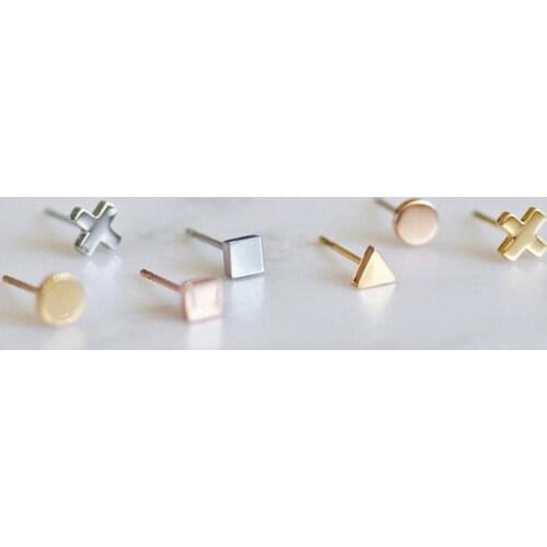Minimalist Geometry Earings Stainless Steel Stud Earrings for Women Fashion Jewelry Girls Dainty Earrings