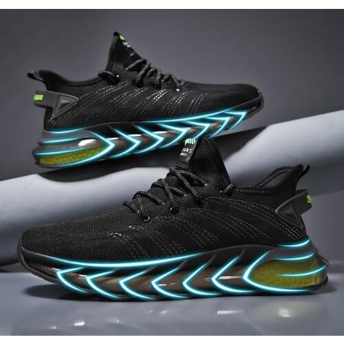 Fashion Running Shoes For Men Breathable Reflectivc Sneakers Rubber No-slip Damping Outsole Jogging Shoes Training Zapatillas