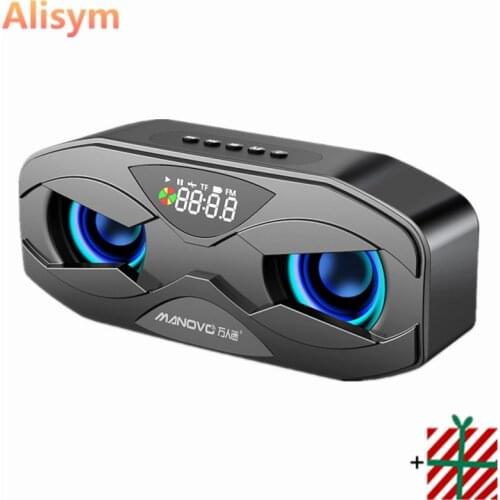 Powerful Bass Bluetooth Speaker LED Rhythm Flash Draadloze Luidspreker FM Radio Wekker TF Card Super 6D Surround Sound Subwoofer