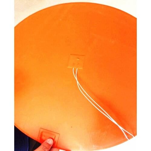 Diametr 400*1.5mm Heat Bed for 3d printer silicone rubber heater 220v 600w adhesive 100k thermistor center 1000mm lead