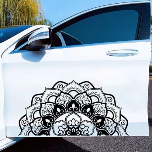 Half Mandala Flower Car Sticker Ornament Moroccan Yoga Studio Car Decoration Waterproof LC1153