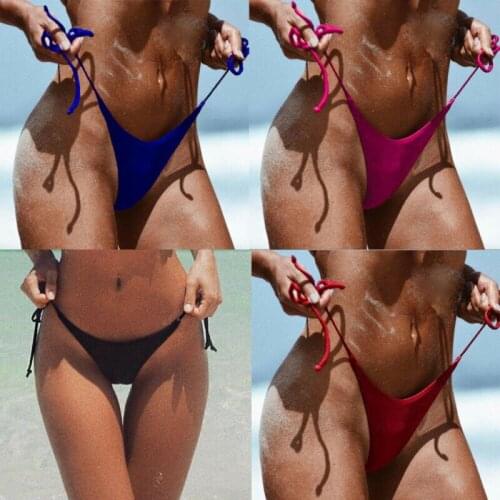 New 2020 Women Solid Swimwear Micro Bikini Bra Mini V-string Thong Slingshot Swimsuit Bathing Suit