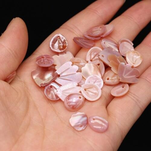 New Natural Freshwater Shell Pink Shell Pendant Different Shapes Loose Beads Crafts Making DIY Necklace Bracelet Anklet jewelry