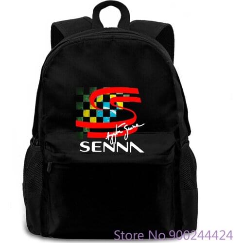 New AYRTON SENNA Logo Brazil FORMUL4 1 Boy women men backpack laptop travel school adult student