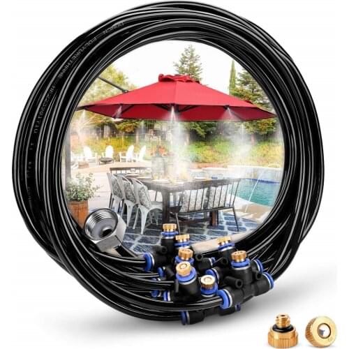 6M Outdoor Misting Cooling System Kit For Greenhouse Garden Patio Waterring Irrigation Mister Line System Garden Sprinklers