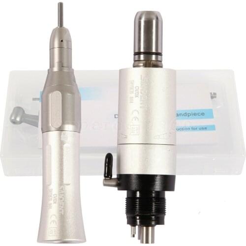 NSK Style Dental Slow Low Speed Handpiece Straight Nose Cone Air Motor 4 Hole dentsit 1:1 Direct drive