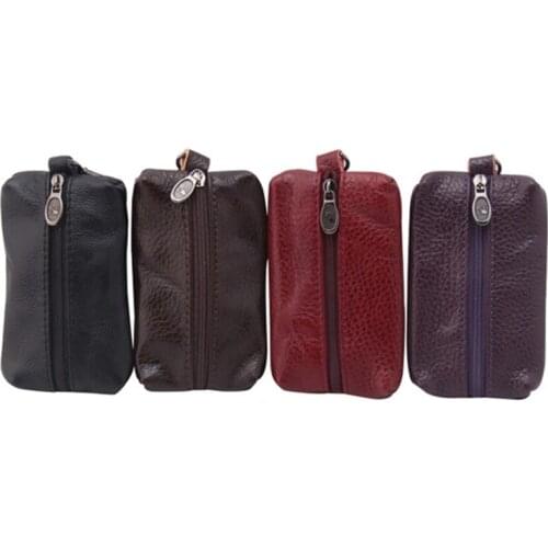 Women Key Holder Organizer Pouch PU Keychain Men Cow Split Car Key Bag Wallet Housekeeper Key Case Pouch