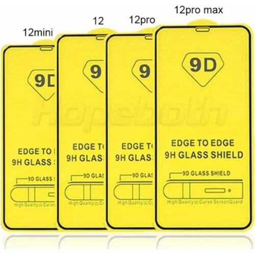 1000pcs 9D Full Glue Tempered Glass for iphone 12 MINI/12 PRO/XS max/XR/11 Pro Max/XR/6/7/8 Plus/SE 2020