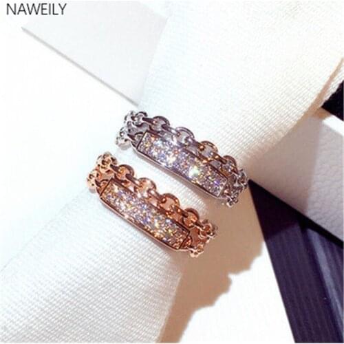 Womens Jewelry Rhinestone Rings For Women Gold And Silver Color Open Ring New Wedding Engagement Party Rings Fine Gift NWLR159