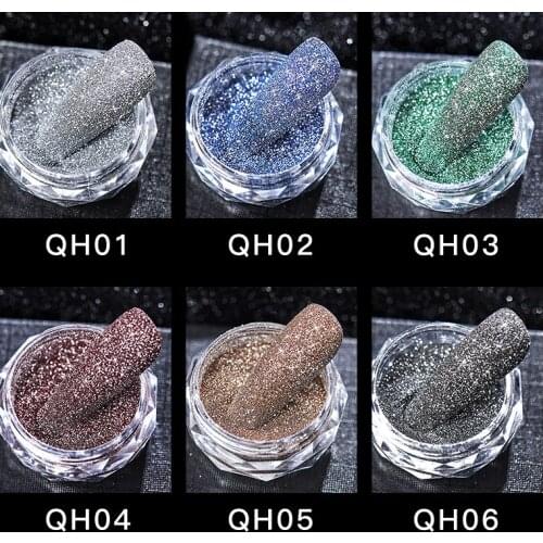 1Box Rainbow Extra Fine Glitter Fine-Ultra Reflection Glitter Powder Reflective Nail Glitter Powder Holographic Nail Dust
