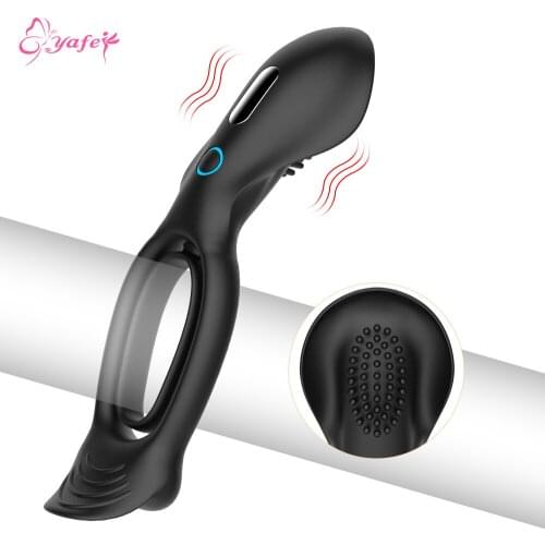 10 Speeds Silicone Vibrator Male Penis Rings Delay Ejaculation Penis Vibrating Cock Ring Clitoral Erotic Adult Sex Toys for Men