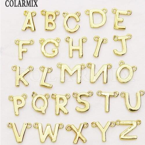 12 pieces Gold letter Jewelry Charms Jewelry accessories Connector necklace pendants Charms for women accessories pendants 7323