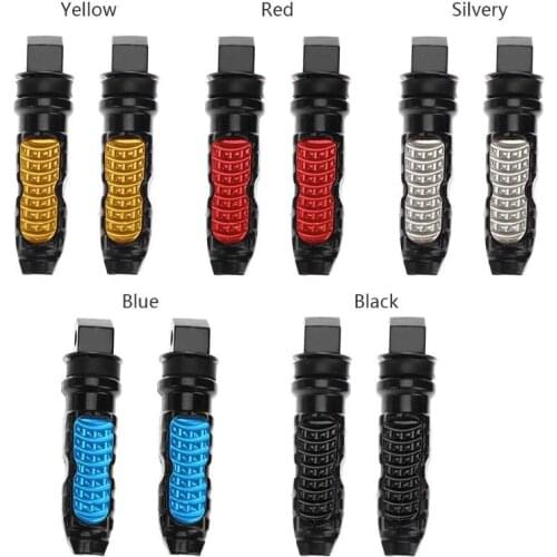 2pcs Universal Aluminum Motorcycle Rear Passenger Foot Pedals Footrests