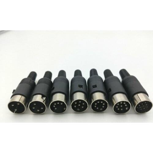 200PCS DIN male Plug 3PIN 4PIN 5PIN 6PIN 7PIN 8PIN 13PIN Male Audio AV Connector