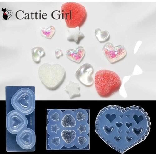 Love Heart Sweet Nail 3D Acrylic Daisy Mold for Nail Art Decorations Silicone Mould Nail Art Templates Nails Art DIY Design